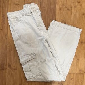 Womens Cream Cargo Pants